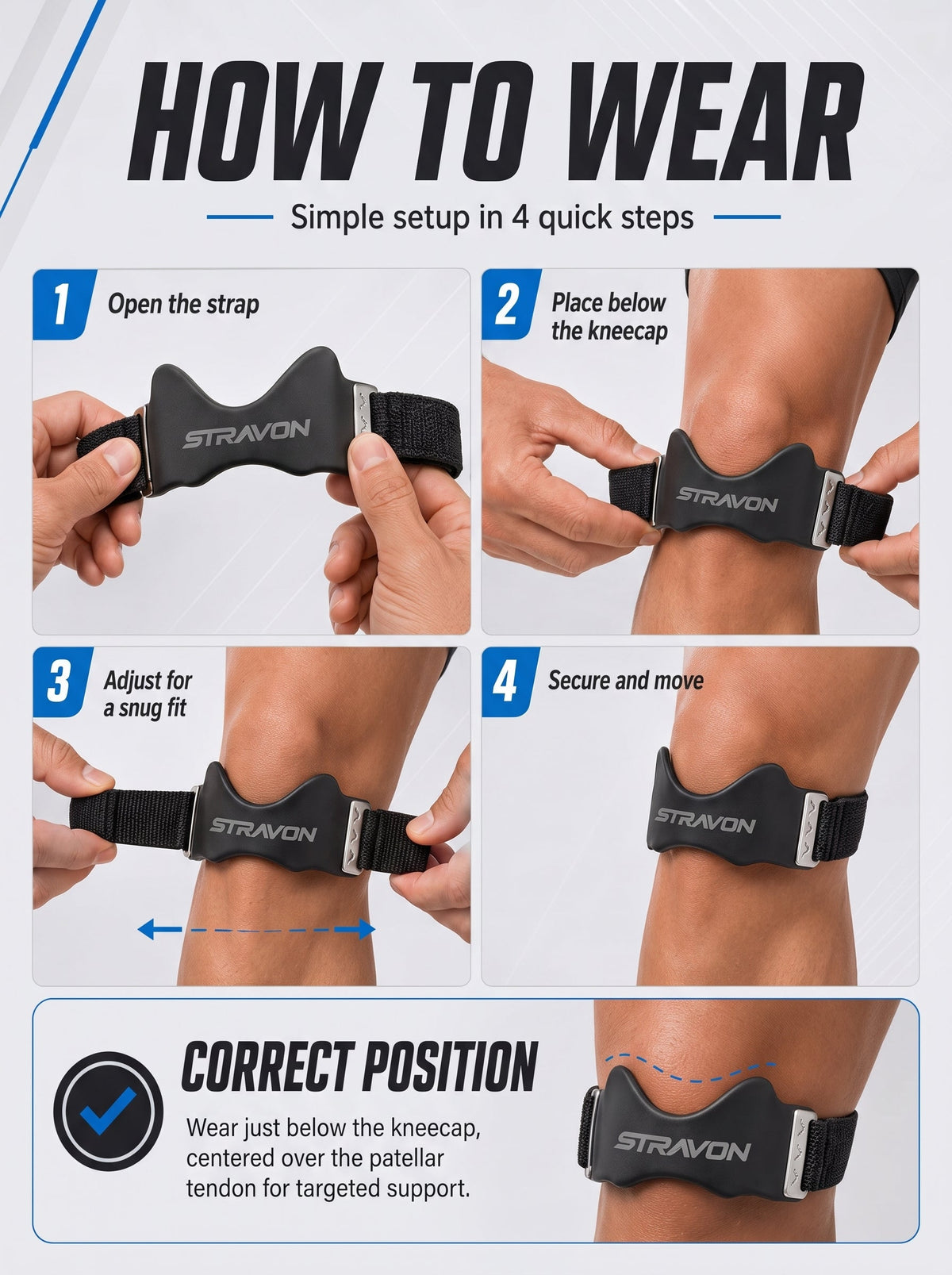 STRAVON PRECISION STRAP — PREMIUM ADJUSTABLE SUPPORT STRAP